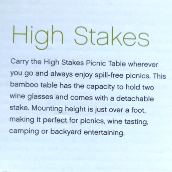 High Stakes bamboo picnic table for 2 - Picture 5 of 6